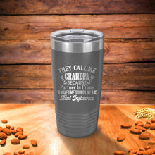Load image into Gallery viewer, Grandpa Partner in Crime, Engraved 20oz stainless tumbler, Gift for Grandpa, Best Grandpa gifts, Gift from grand kids, Father's day gifts