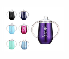 Load image into Gallery viewer, Personalized Sippy Cup, Stainless Steel Toddler Cup, Birthday Gift, Kid Tumblers, Baby Bottle, Baby Shower Gift, Baby Gift, custom sippy