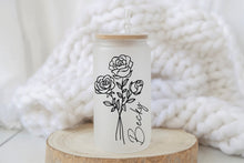 Load image into Gallery viewer, Personalized Birth Flower Tumbler, Custom Birth Flower Coffee Cup With Name, Bridesmaid Proposal Gifts for Her, Mothers day Gift