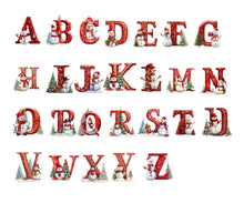 Load image into Gallery viewer, Personalized Initial Snowman Ornament - Letter Name Ornament - 2024 Family Ornament - Custom - Christmas gift - Monogram Ornament