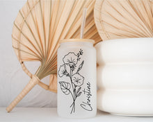 Load image into Gallery viewer, Personalized Birth Flower Tumbler, Custom Birth Flower Coffee Cup With Name, Bridesmaid Proposal Gifts for Her, Mothers day Gift