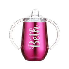 Load image into Gallery viewer, Personalized Sippy Cup, Stainless Steel Toddler Cup, Birthday Gift, Kid Tumblers, Baby Bottle, Baby Shower Gift, Baby Gift, custom sippy