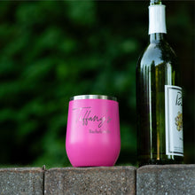 Load image into Gallery viewer, Personalized Wine Tumbler Bridesmaid Gifts Custom Wine Tumbler With Straw Bridesmaid Wine Cup Bridesmaid Proposal Bachelorette Party Favors