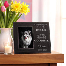 Load image into Gallery viewer, Custom Pet Memorial Frame – Personalized Dog or Cat Loss Gift – Engraved Photo Frame for Rainbow Bridge Remembrance, 4x6 or 5x7