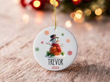 Load image into Gallery viewer, Personalized Basketball Ornament - Snowman Name Ornament - 2024 Basketball Ornament - Custom Christmas gift - Family Keepsake