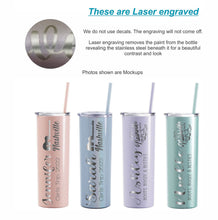 Load image into Gallery viewer, Nashville Tennessee Skinny Tumbler with straw, Girls Trip, Nash Bash, Bachelorette Trip, Custom Skinny Tumbler, Nashville Trip, Vacation