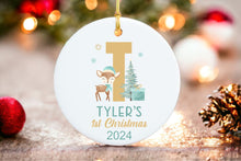 Load image into Gallery viewer, Baby 1st Christmas Ornament - Personalized Initial Ornament - Cute Letter Christmas Ornament- Personalized Christmas gift