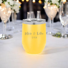 Load image into Gallery viewer, Personalized Wine Tumbler Bridesmaid Gifts Custom Wine Tumbler With Straw Bridesmaid Wine Cup Bridesmaid Proposal Bachelorette Party Favors