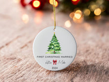 Load image into Gallery viewer, First Christmas Married Ornament, Mr and Mrs Christmas Ornament, Our First Christmas Newlywed, Personalized Wedding Gift, Newlywed Gift 2024