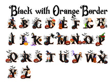 Load image into Gallery viewer, Personalized Halloween Canvas Trick or Treat Bag - Custom Name & Initial, 4 Design Options, Sublimated