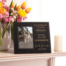 Load image into Gallery viewer, Custom Pet Memorial Frame – Personalized Dog or Cat Loss Gift – Engraved Photo Frame for Rainbow Bridge Remembrance, 4x6 or 5x7