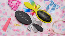 Load image into Gallery viewer, Personalized Wet & Dry De-tangling Hair Brush, Custom Name, 5 Colors, Soft Cushion, Multiple Fonts and Bows Options. Gift for her, Dance
