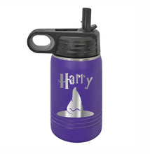 Load image into Gallery viewer, Personalized Kids Water Bottle with Straw, Back to School, 12 or 20oz Stainless Steel Custom Laser Engraved for Boys and Girls, Summer Camp