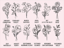 Load image into Gallery viewer, Personalized Birth Flower Tumbler, Custom Birth Flower Coffee Cup With Name, Bridesmaid Proposal Gifts for Her, Mothers day Gift