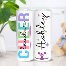 Load image into Gallery viewer, Cheer Gifts, Personalized Cheerleading Tumbler, Cheer Mom, Cheer Coach, Cheer Team Gifts, Cheer Leader