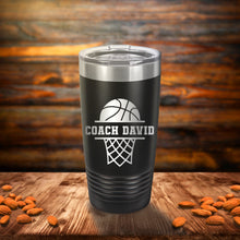 Load image into Gallery viewer, Personalized Basketball Coach Tumbler Cup - Engraved Basketball Coach Gift Personalized Basketball Coach Travel Mug for Basketball Coach