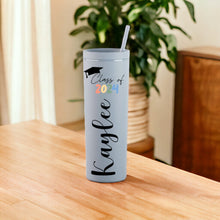 Load image into Gallery viewer, Graduation Tumbler Personalized, Custom Grad Cup Gift for Her, 2024 Senior Tumbler Mug, Custom Grad Gift Senior 2024 Graduation Tumbler Gift