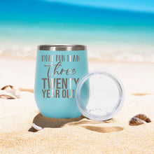 Load image into Gallery viewer, 60th Birthday Gift, Wine tumbler, Birthday gift for her, Multiple designs and colors, Stemless wine tumbler, Happy birthday gift, party gift