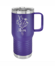 Load image into Gallery viewer, Personalized Mom Tumbler 20oz cup with handle, Mom gift, Mother's day, Christmas gift, Birthday Gift