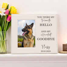 Load image into Gallery viewer, Custom Pet Memorial Frame – Personalized Dog or Cat Loss Gift – Engraved Photo Frame for Rainbow Bridge Remembrance, 4x6 or 5x7