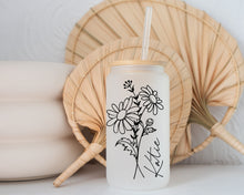 Load image into Gallery viewer, Personalized Birth Flower Tumbler, Custom Birth Flower Coffee Cup With Name, Bridesmaid Proposal Gifts for Her, Mothers day Gift