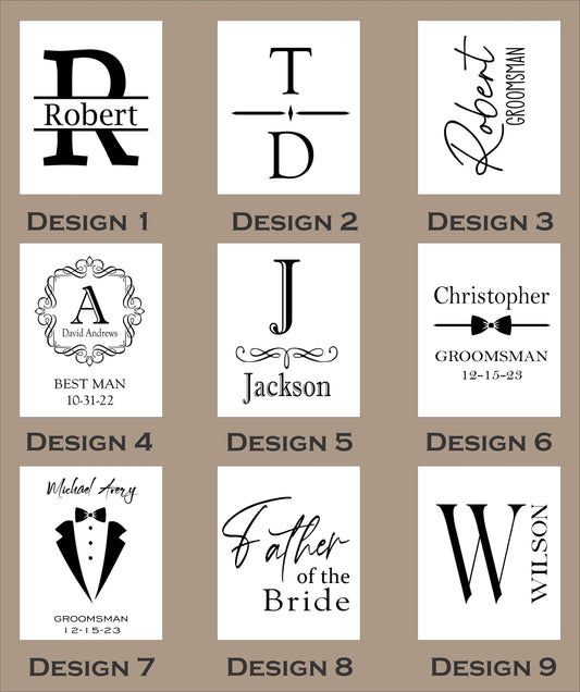 Personalized Groomsmen Tumbler - close-up of the custom engraving