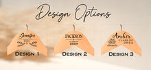 Load image into Gallery viewer, Graduation Gown Hanger, Personalized Graduation photo Prop Robe Hanger, College graduation Hanger, High School Graduation Hanger,