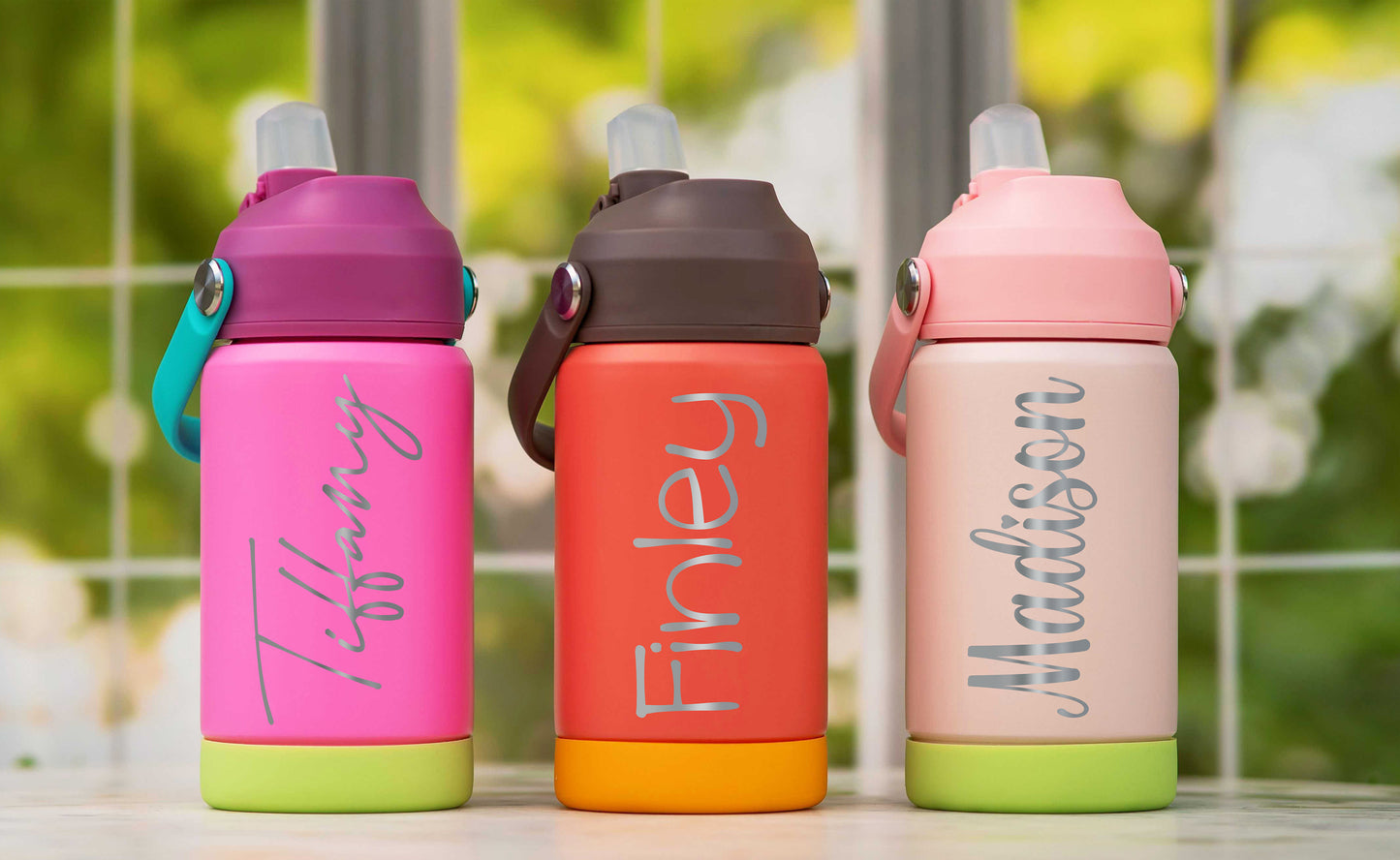 Personalized Kids Water Bottle with Straw
