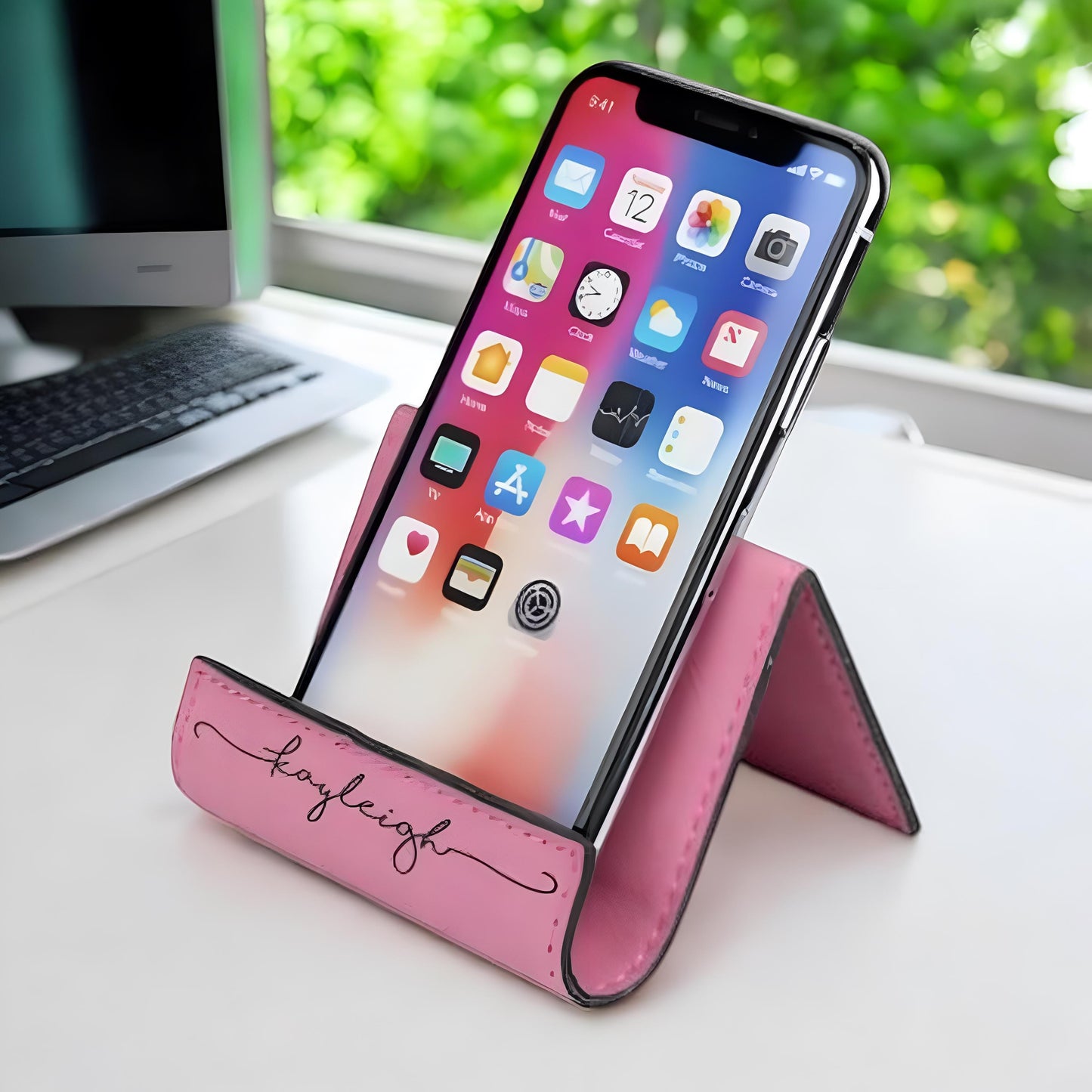 Personalized Leather Phone Stand