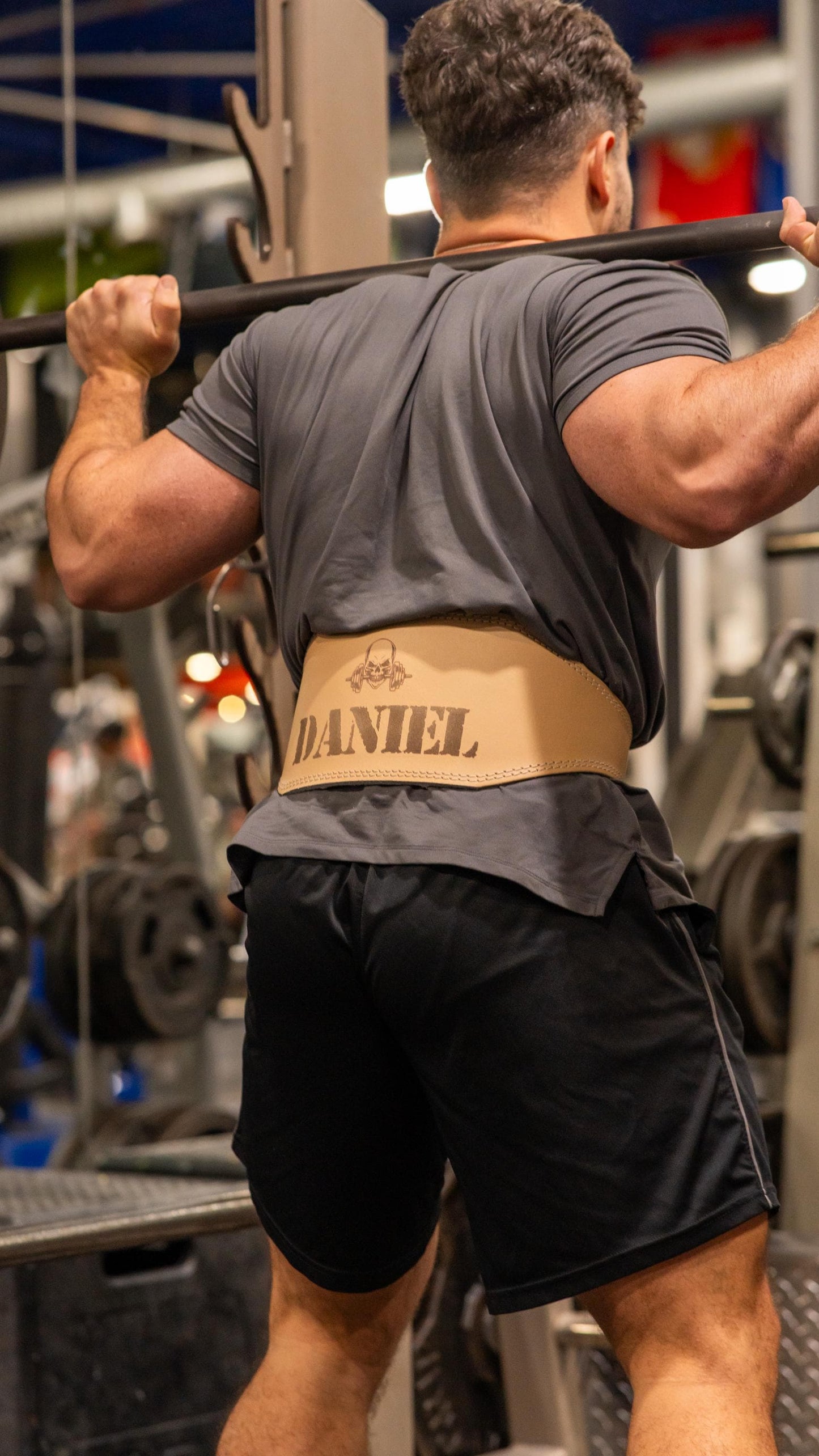Personalized Leather Weightlifting Belt: Laser Engraved Gym Belt with Lumbar Support