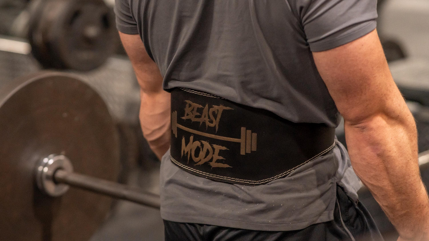 Personalized Leather Weight Lifting Belt: Padded Lumbar Support