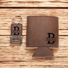 Load image into Gallery viewer, Groomsman Proposal, Personalized Can Cooler with Bottle Opener Keychain for Groomsmen Gifts,  Teen Boyfriend Gifts for Him,