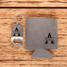 Load image into Gallery viewer, Groomsman Proposal, Personalized Can Cooler with Bottle Opener Keychain for Groomsmen Gifts,  Teen Boyfriend Gifts for Him,
