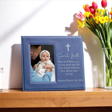Load image into Gallery viewer, Personalized Baptism Picture Frame – 4x6 or 5x7 Custom Gift with Name & Date – Christening Keepsake for Boy or Girl – Godchild Gift