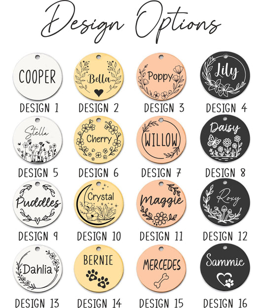 Custom Engraved Dog ID Tag - close-up of the custom engraving
