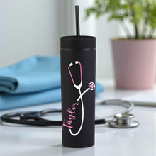 Load image into Gallery viewer, Personalized Nurse Gift – Custom Acrylic Tumbler Cup with Stethoscope and Name – Gift for Nurse