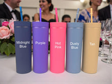 Load image into Gallery viewer, Personalized Bridesmaid Tumbler with Straw – Custom Wedding Party Cup – Bachelorette or Girls Trip Gift – Reusable Birthday Drinkware