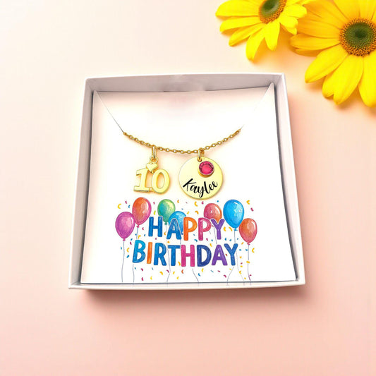 10th Birthday Gift for Girl - close-up of the custom engraving