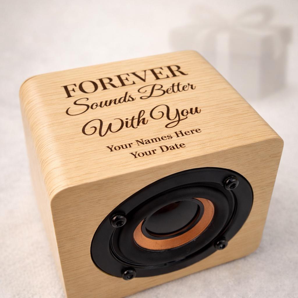 Personalized Wooden Bluetooth Speaker for Couples