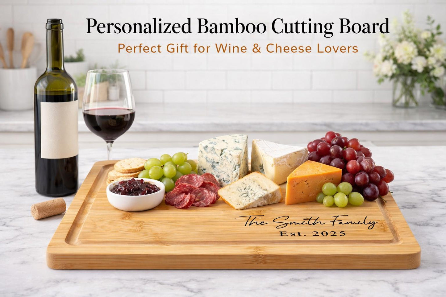 Personalized Wedding Cutting Board - personalized engraved gift, family-made in Long Island