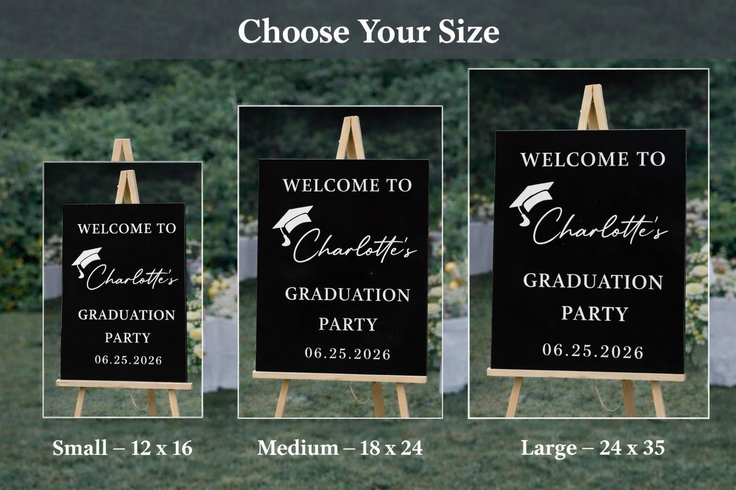 Custom Graduation Party Welcome Sign - personalization example