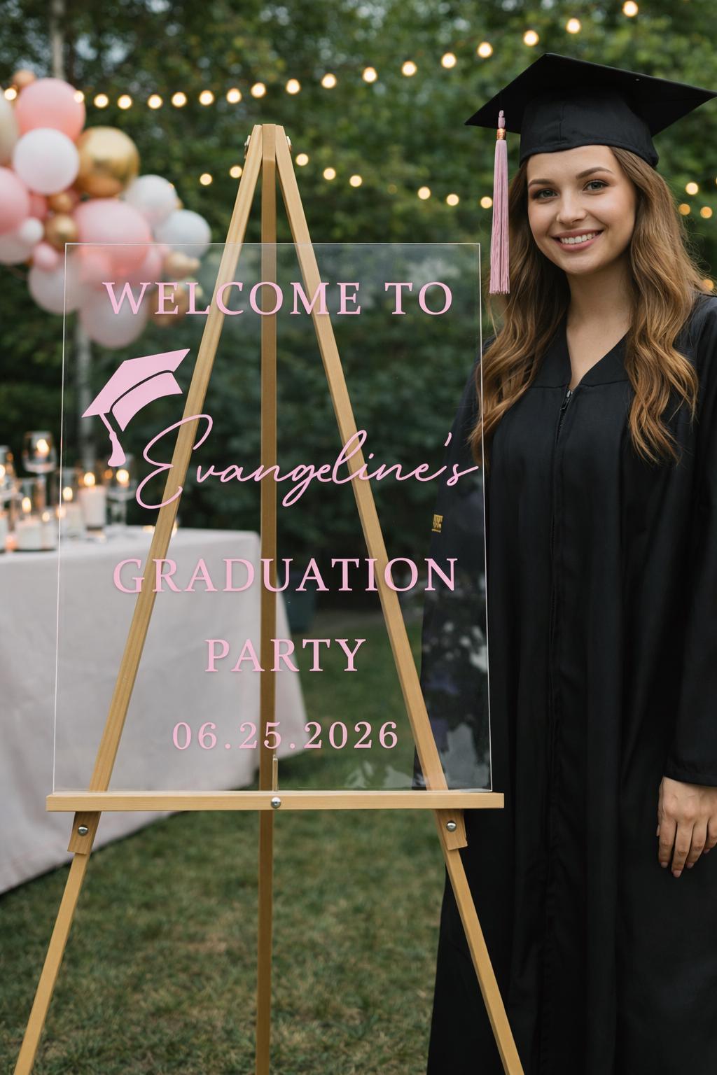 Personalized Acrylic Graduation Welcome Sign