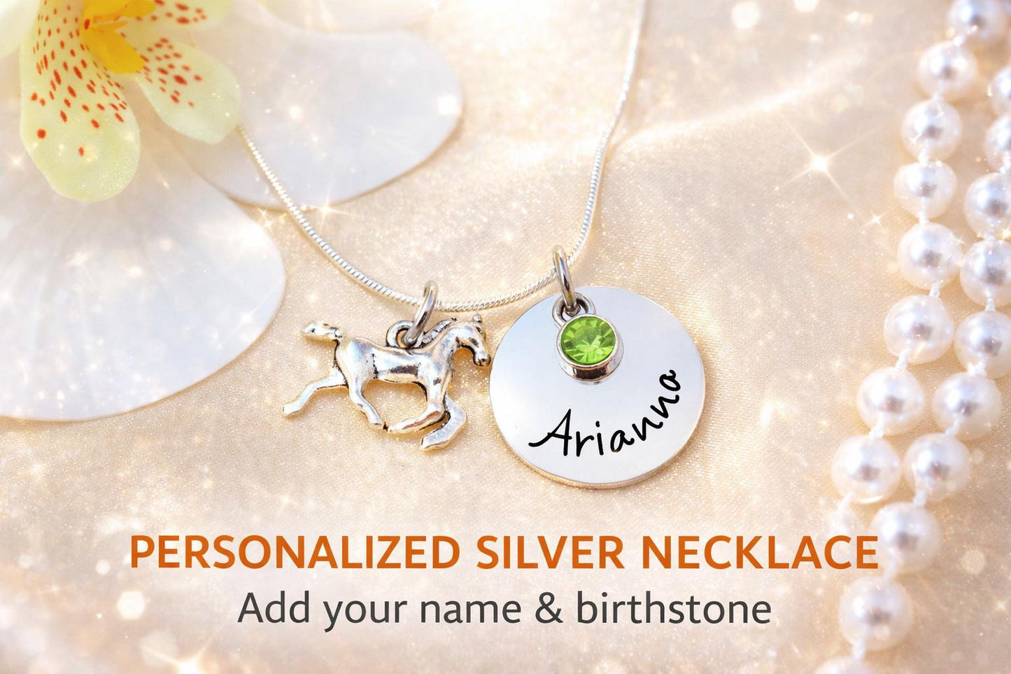 Personalized Horse Necklace with Name