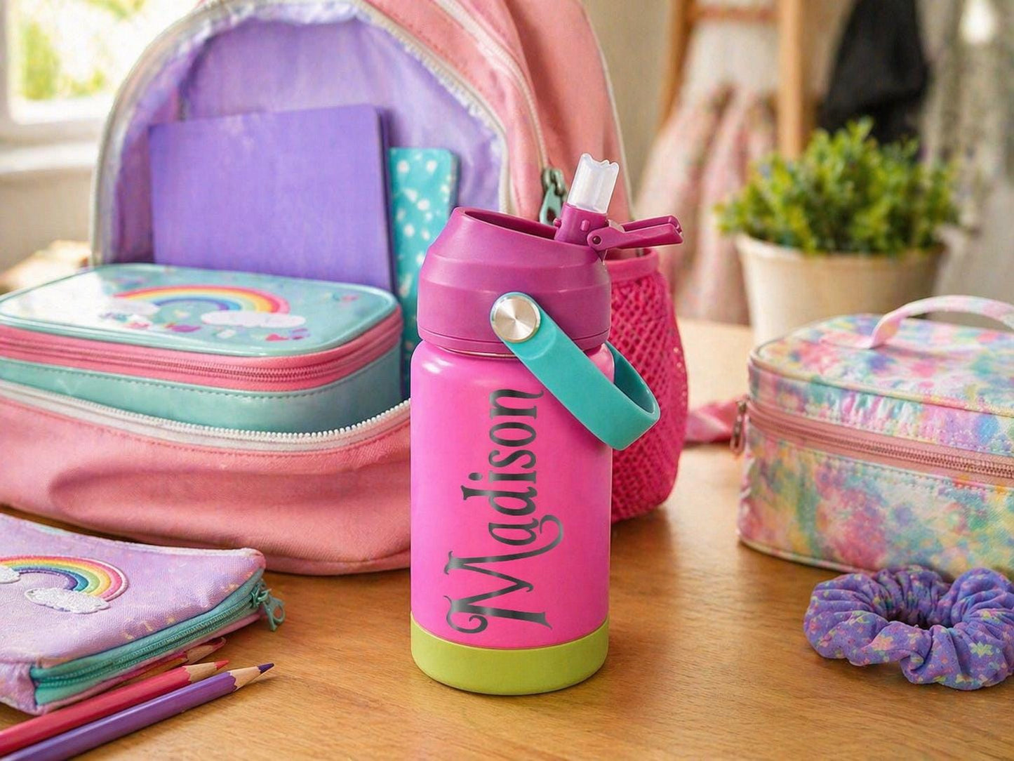 Personalized School Water Bottle with Name