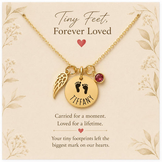 Miscarriage Memorial Necklace - close-up of the custom engraving
