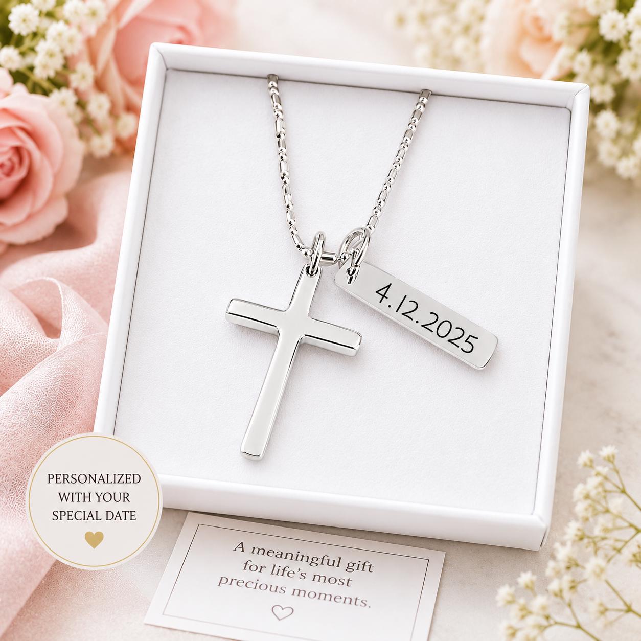Personalized Cross Necklace for Boys