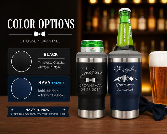 Navy Groomsmen Can Cooler