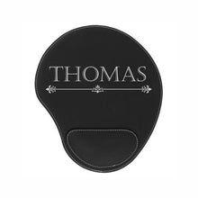 Load image into Gallery viewer, Personalized Mouse pad, Gift for him, Mouse Pad With Wrist Rest, Custom Mouse Pad, Leather Mouse Pad, Monogram Mouse Pad, Home office