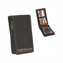 Load image into Gallery viewer, Personalized Manicure set, Faux Leather Manicure Set, Birthday Gift for Him, Unique Gifts for Men, Groomsmen Gift Ideas for Men, Travel case