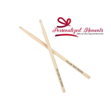 Load image into Gallery viewer, Personalized Drumsticks, 1 Pair of Custom Maple Drum sticks, Sizes 5A, 2B, 5B or 7AN, custom drumsticks, drummer, Gift for him